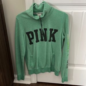 Green Victoria’s Secret quarter zip sweatshirt